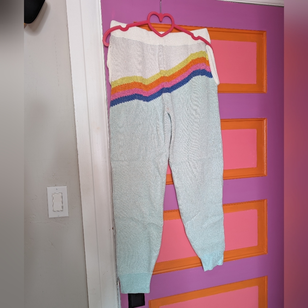 Rainbow knit pants